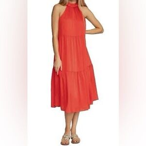 Trina Turk Vibrant Reddish Orange Dress